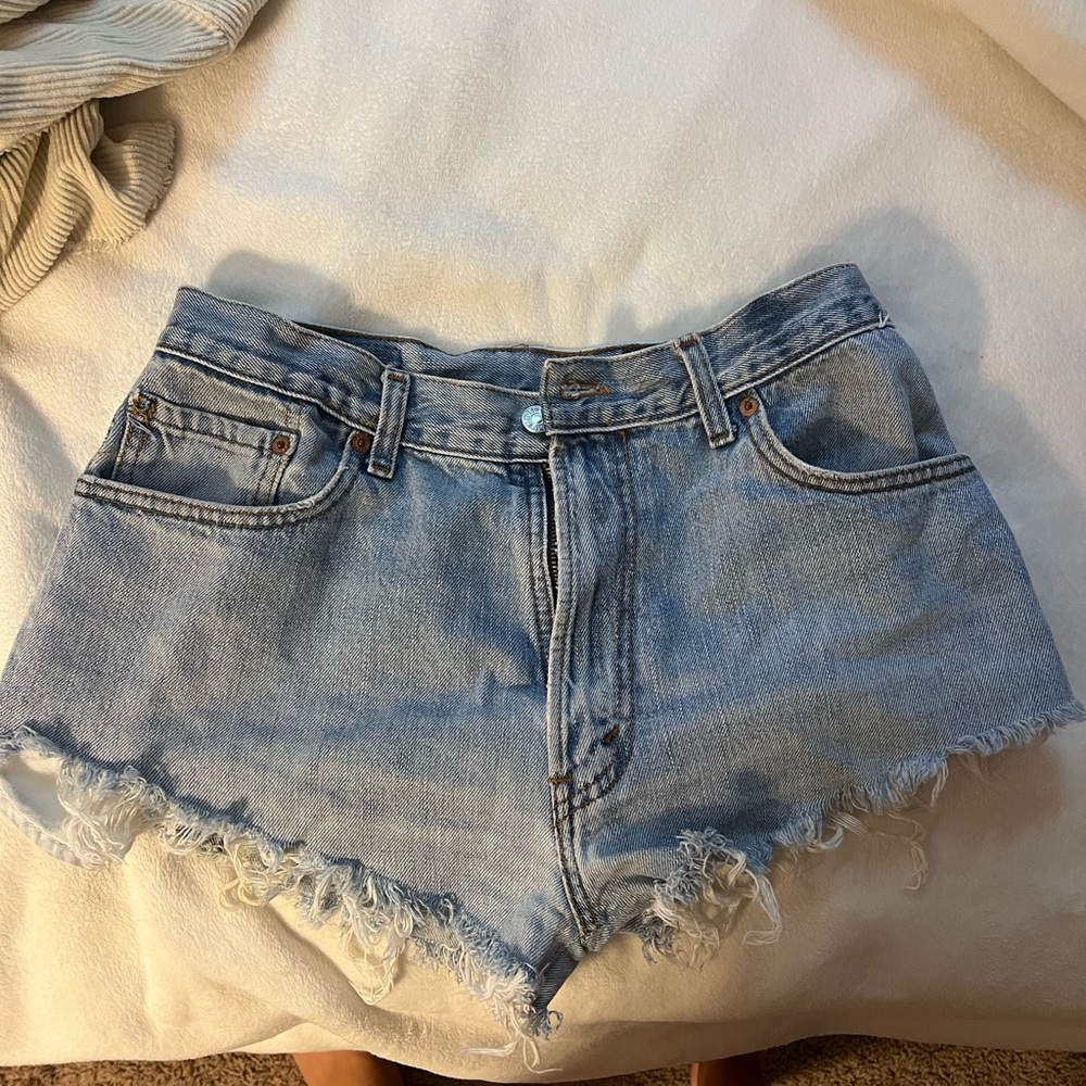 Urban Outfitters Blue Jean Shorts Distressed